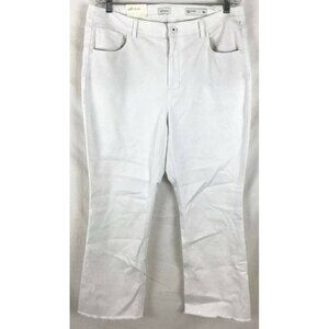 J JILL Denim Jean 16 White Kick Flare High Rise